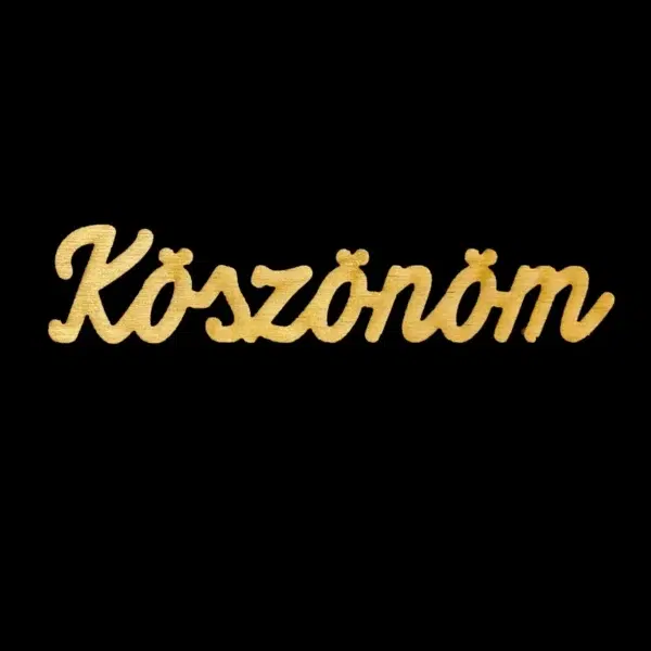 Köszönöm felirat
